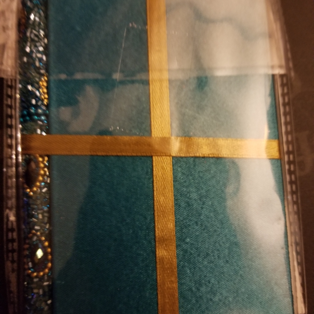 Bedazzled blue beaded journal with pen set - Picture 3 of 4